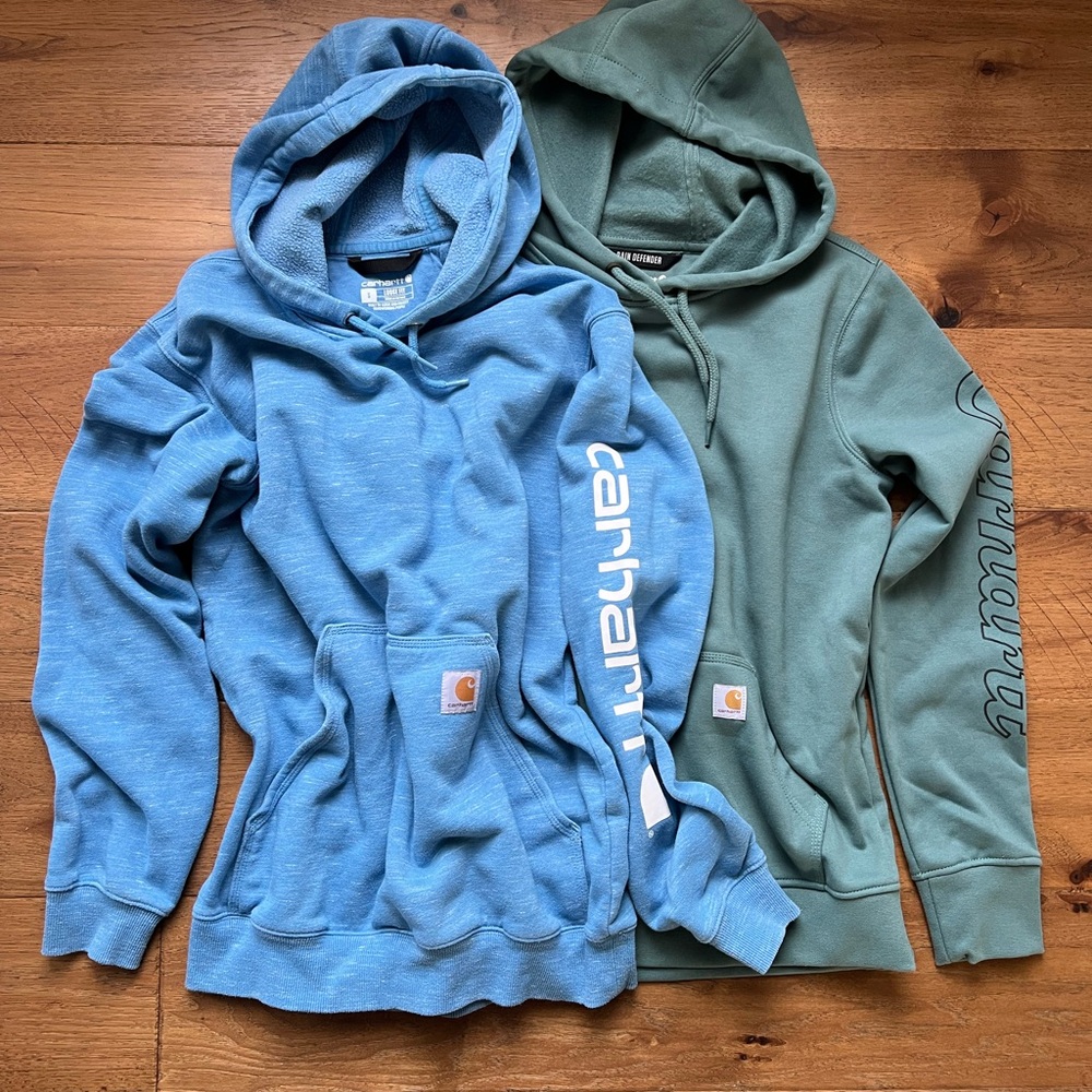Lot of 2 Carhartt Hoodie Sweatshirts Women’s Medium One EUC one NWT